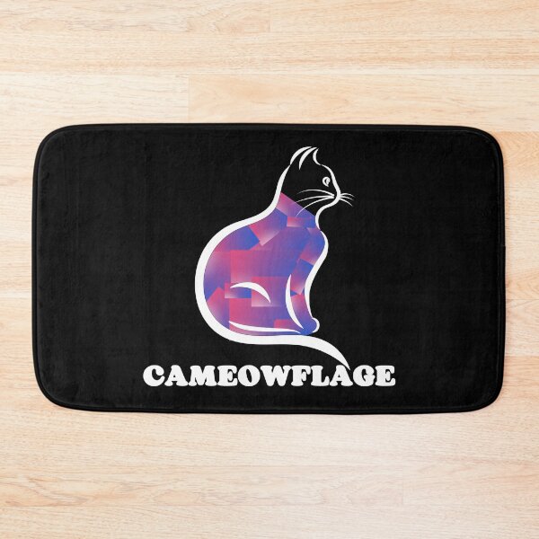 Item preview, WHITE CAMEOWFLAGE Multicolored Collage Cat Silhouette - Funny Cat Pictures with Captions  designed and sold by FunnyCatsFam.