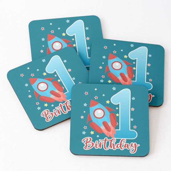 Item preview, Space Rocket Ship 1st Birthday for kids designed and sold by OverbeeDesigns.