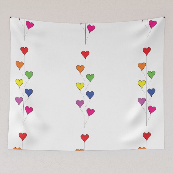 Item preview, Seven Rainbow Colored Heart Balloons  designed and sold by Mindful-Designs.