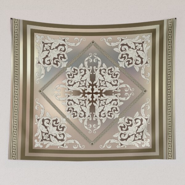 Item preview, Ornate Baroque Gold Pearl Brown Greek Meander designed and sold by Yiorgos Designs.