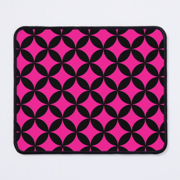 Item preview, Hot Pink Fuchsia and Black Circle Diamond Star Pattern designed and sold by tsuttles.