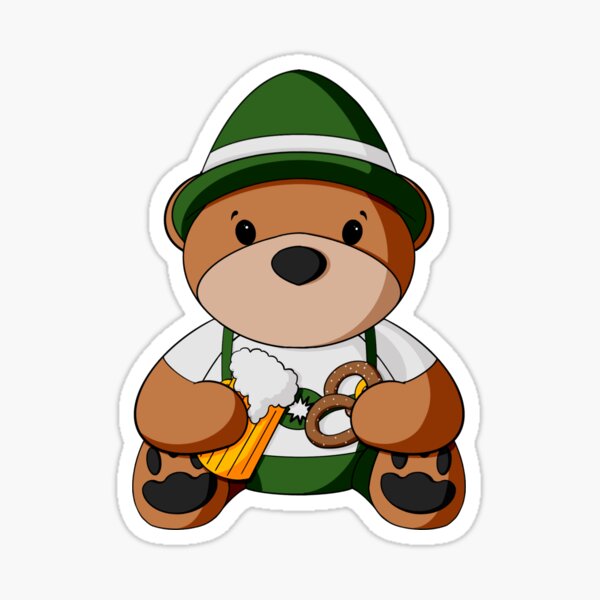 Boy Oktoberfest Teddy Bear Sticker