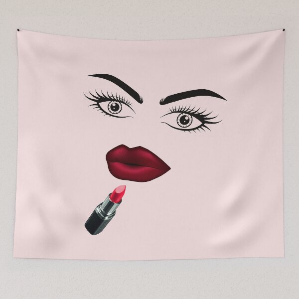 Item preview, Beautiful girl's face with red lips designed and sold by Happy-Child.