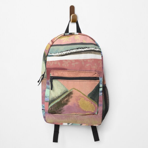 Item preview, Bright coloured abstract mountain range pink yellow designed and sold by Inktown.