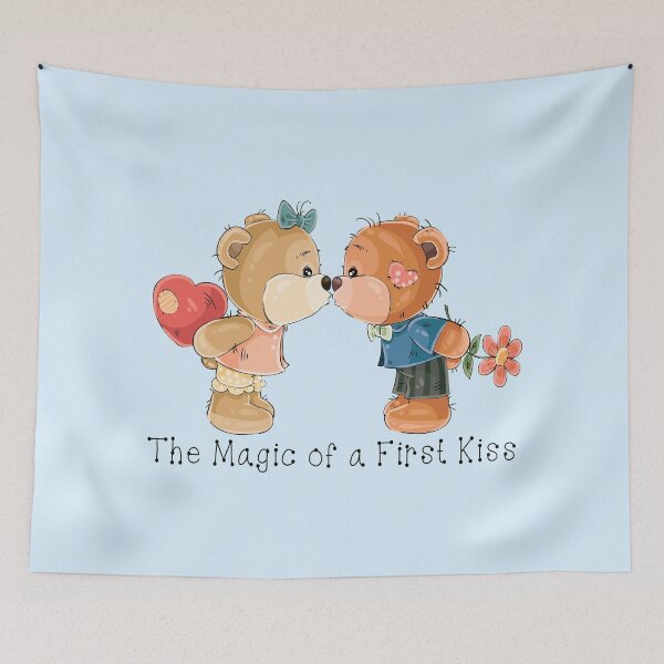 Item preview, The Magic of a First Kiss! (on Blue) designed and sold by PawsitiveMum.