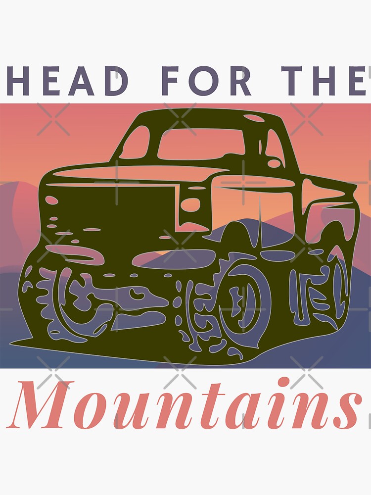 Sticker for car 4x4 between mountains