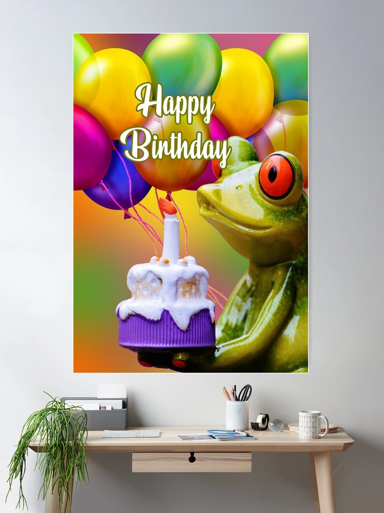 MonMon & Craft Frosch Tortenaufsatz „Happy Birthday“ – Gold Glitter, Für 1. Geburtstag & Babyparty