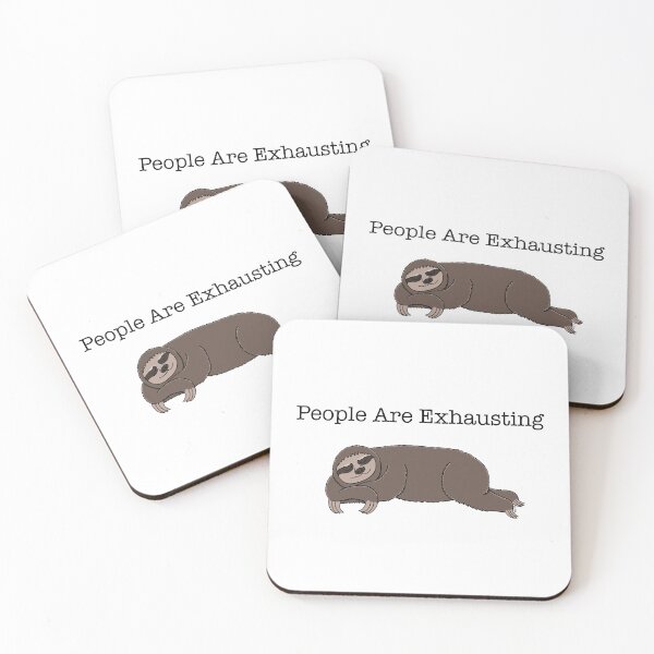 Item preview, People Are Exhausting Sloth - Sleeping Sloth Cartoon - White Background designed and sold by EcoElsa.
