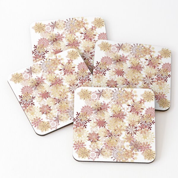 Item preview, Pattern of Golden and Brown Snowflakes on a Light Background designed and sold by branaghbel.