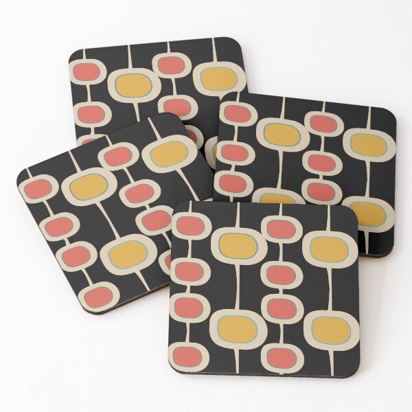 Item preview, Mid Mod Retro Bubbles in Yellow and Peach on Turquoise designed and sold by LisWilliams.