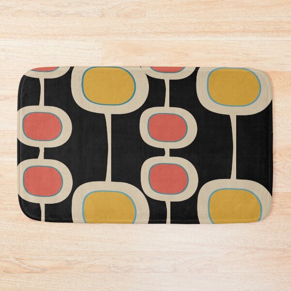 Item preview, Mid Mod Retro Bubbles in Yellow and Peach on Turquoise designed and sold by LisWilliams.
