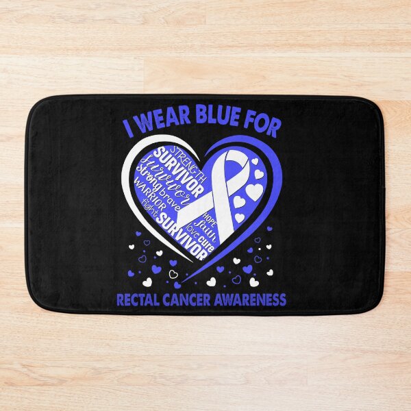 Item preview, I Wear Blue For Rectal Cancer Survivor Heart Ribbon designed and sold by heppenp.