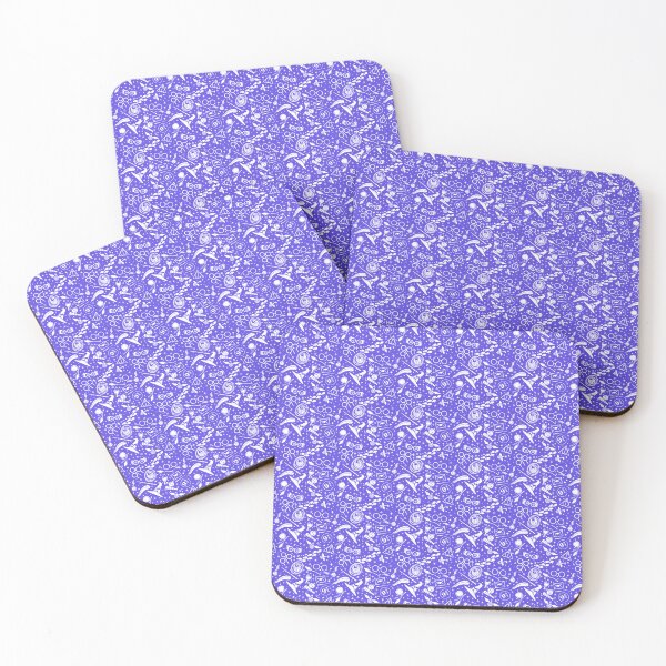 Item preview, pattern magical world symbols in white and blue magic hat, magic wand designed and sold by FRKI-DIDI.