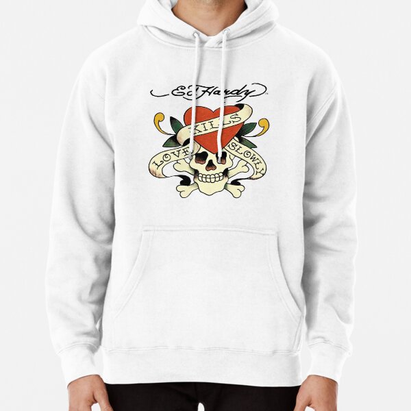 Ed Hardy Retro Tiger Hooded Sweatshirt - Women's Sweatshirts in Charcoal