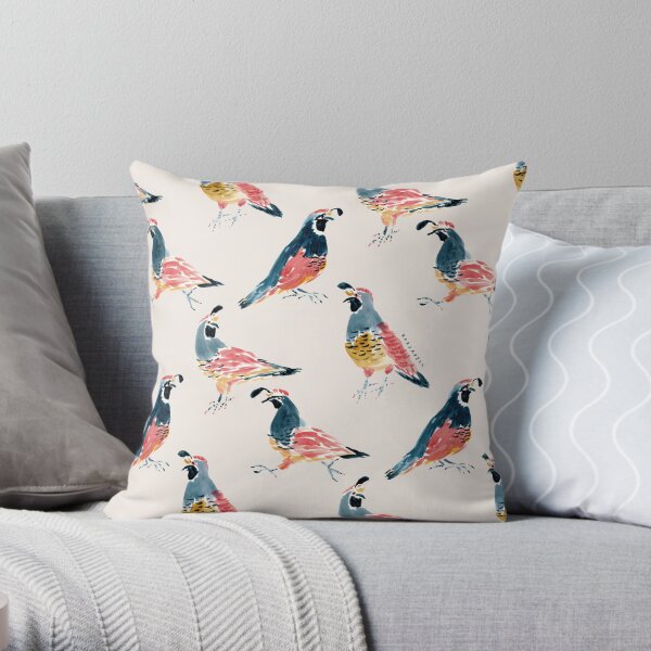QUAIL O'CLOCK Throw Pillow