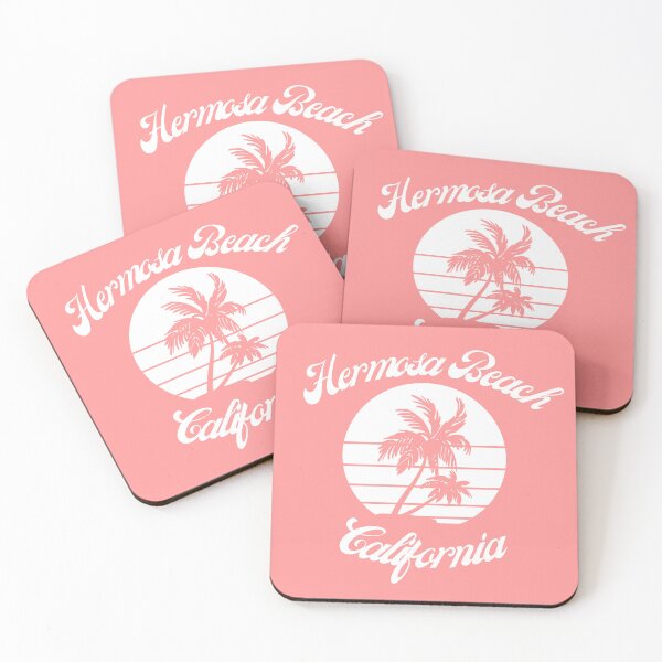 Item preview, Hermosa Beach California (White + Coral) designed and sold by Just-Basic.