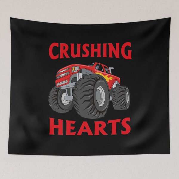 Item preview, Valentines Day Boy Crushing Heart Monster Truck designed and sold by Tatus Brinal.