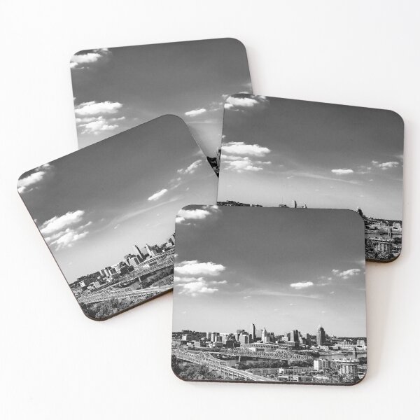 Item preview, Cincinnati Skyline View from Devou Park in Black and White designed and sold by DaveFilm.