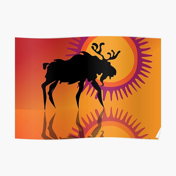 Orignal Symbole d'Endurance Autochtone Ojibwé WAWEZHI CANADA Poster