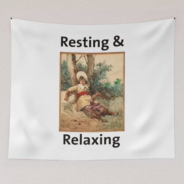 Item preview, Resting and Relaxing Musketeer Sticker designed and sold by SowCow.