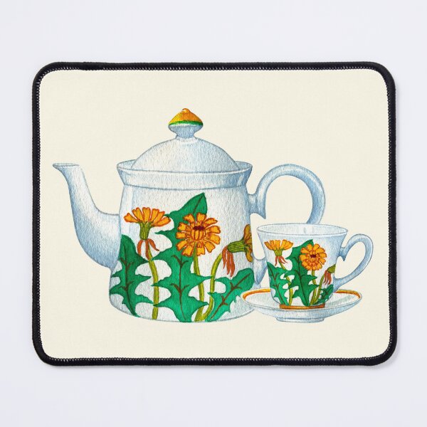 Item preview, Dandelion Tea Time Set, Vintage Floral Tea Pot, Watercolor Aesthetic designed and sold by DaisyPaints.
