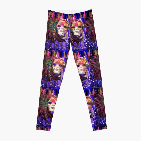 Mardi Gras Festive Purple Background Leggings