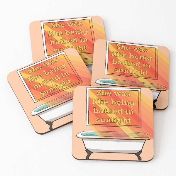 Item preview, She was like being bathed in sunlight - Andrew Garfield Quote - Orange Background designed and sold by gaslight-n.