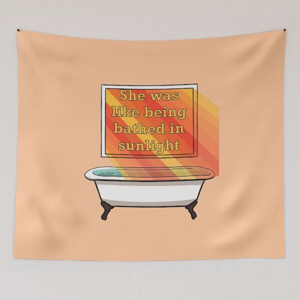 Item preview, She was like being bathed in sunlight - Andrew Garfield Quote - Orange Background designed and sold by gaslight-n.