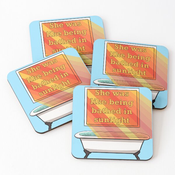 Item preview, She was like being bathed in sunlight - Andrew Garfield Quote - Blue Background designed and sold by gaslight-n.
