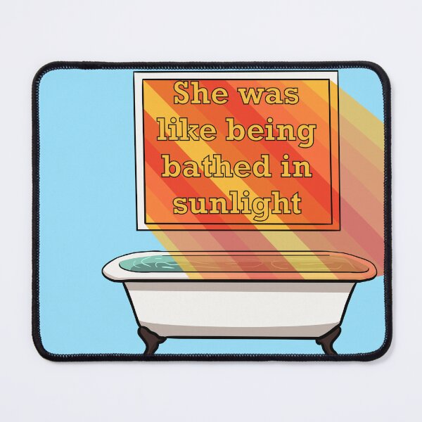 Item preview, She was like being bathed in sunlight - Andrew Garfield Quote - Blue Background designed and sold by gaslight-n.