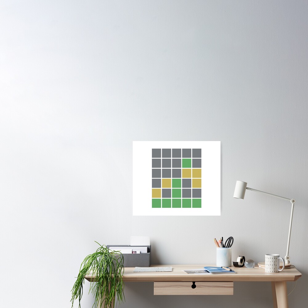 "Wordle Puzzle Game Grid" Poster by SowCow  Redbubble