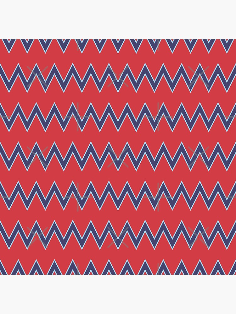 Navy Blue And Red Zigzag Seamless Pattern Sticker By Branaghbel