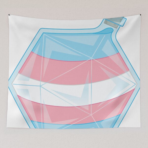 Item preview, D20 Transgender Pride Flag Potion Bottle designed and sold by NovotnyDesigns.