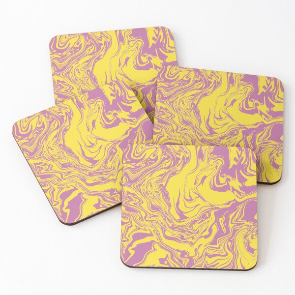Item preview, Pink and Yellow Liquid Swirls Retro Pattern designed and sold by JadedLilacsArt.