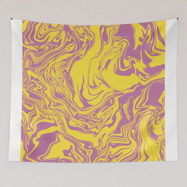 Item preview, Pink and Yellow Liquid Swirls Retro Pattern designed and sold by JadedLilacsArt.