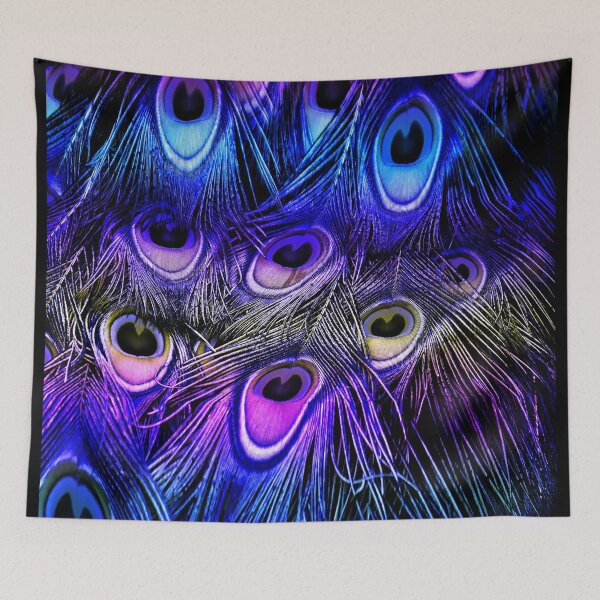 Item preview, Dark Background With Peacock Feathers Decoration In Soft And Blur Style designed and sold by NawalMagdy.