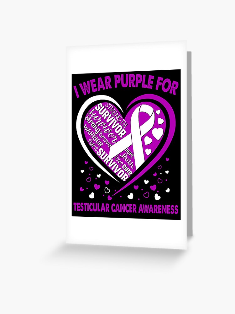 Purple Pancreatic Cancer Ribbon Greeting Card for Sale by