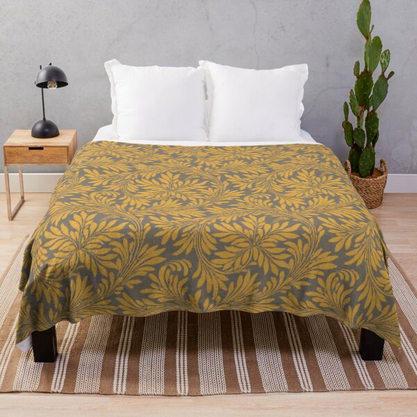 Item preview, Lewis Foreman Day Rolling Leaves (mustard/grey) designed and sold by thomasjgaulton.