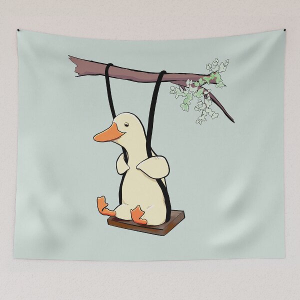 Item preview, Duck In A Tree Swing - Kawaii Bird designed and sold by ViewerEqualsPhoton.