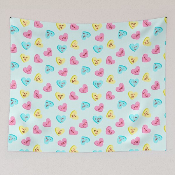 Item preview, Sweet Candy Hearts Valentines Day Light Blue designed and sold by Julie Erin Designs.