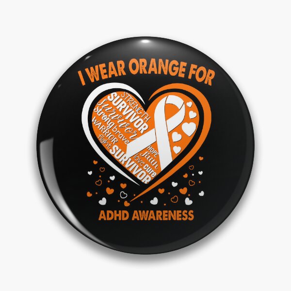 Item preview, I Wear Orange For ADHD Survivor Heart Ribbon designed and sold by heppenp.