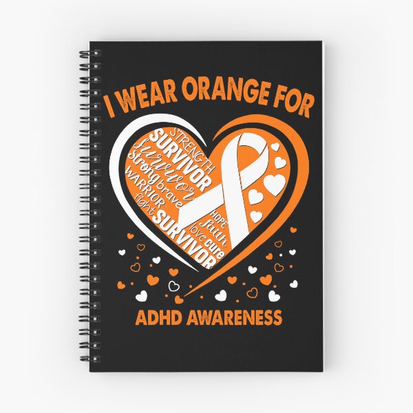 Item preview, I Wear Orange For ADHD Survivor Heart Ribbon designed and sold by heppenp.