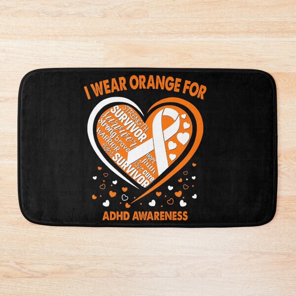 Item preview, I Wear Orange For ADHD Survivor Heart Ribbon designed and sold by heppenp.