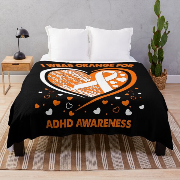 Item preview, I Wear Orange For ADHD Survivor Heart Ribbon designed and sold by heppenp.