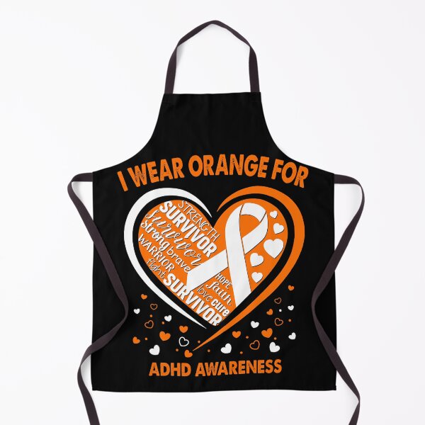 Item preview, I Wear Orange For ADHD Survivor Heart Ribbon designed and sold by heppenp.