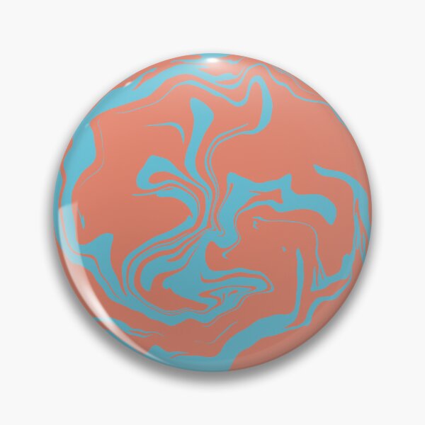 Item preview, Bleu and Orange Retro Pattern Liquid Swirls designed and sold by JadedLilacsArt.