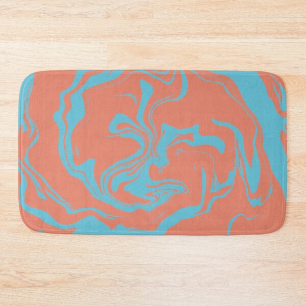 Item preview, Bleu and Orange Retro Pattern Liquid Swirls designed and sold by JadedLilacsArt.