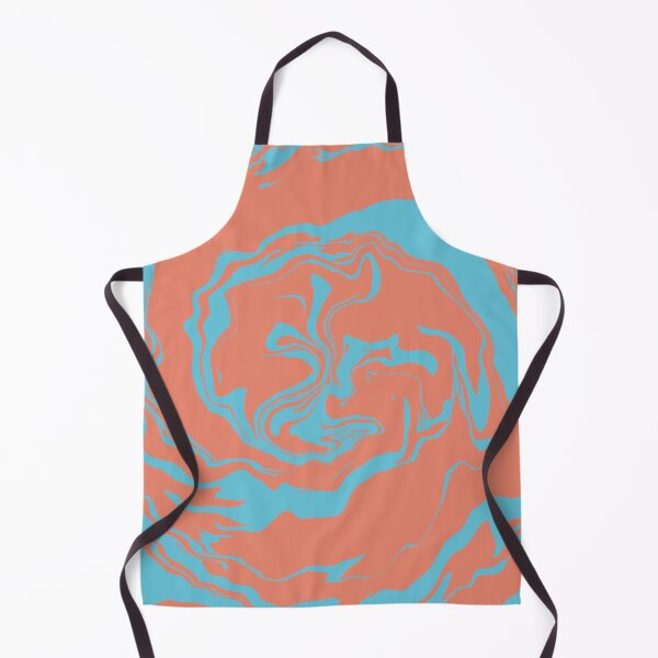 Item preview, Bleu and Orange Retro Pattern Liquid Swirls designed and sold by JadedLilacsArt.