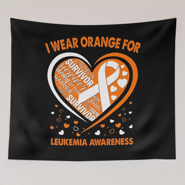 Item preview, I Wear Orange For Leukemia Survivor Heart Ribbon designed and sold by heppenp.
