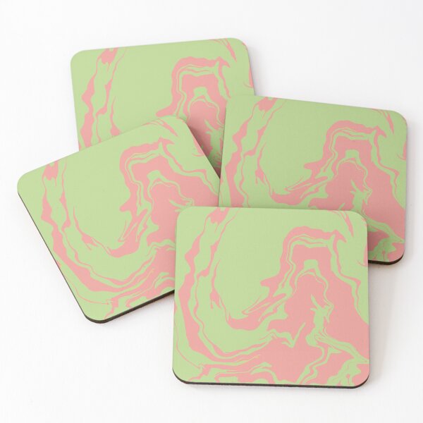 Item preview, Green and Pink Liquid Swirls Retro Pattern designed and sold by JadedLilacsArt.